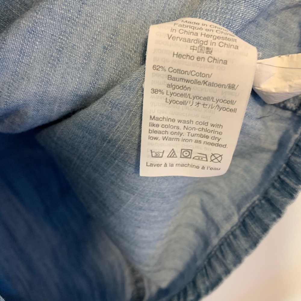 Madewell Denim Shirred-Sleeve Wrap Dress chambray - Picture 7 of 8